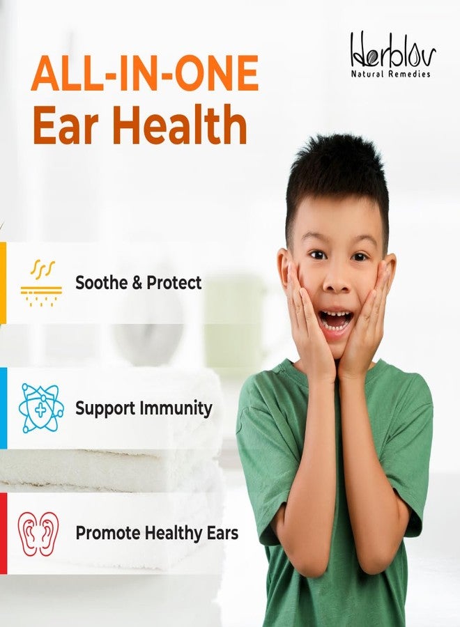 هيربلوڤ قطرات أذن طبيعية للأطفال - قطرات زيت أذن عضوية لراحة الأذنين، وتخفيف آلام الأذن، والحكة، وغير ذلك - آمنة للأطفال، صنع في الولايات المتحدة الأمريكية - Image 3